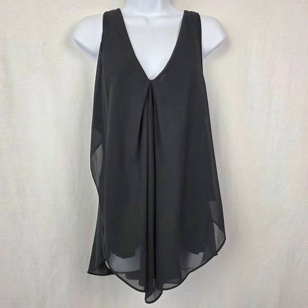 Doe & Rae Black Sheer Racerback Tank Blouse NWT M - Picture 2 of 8